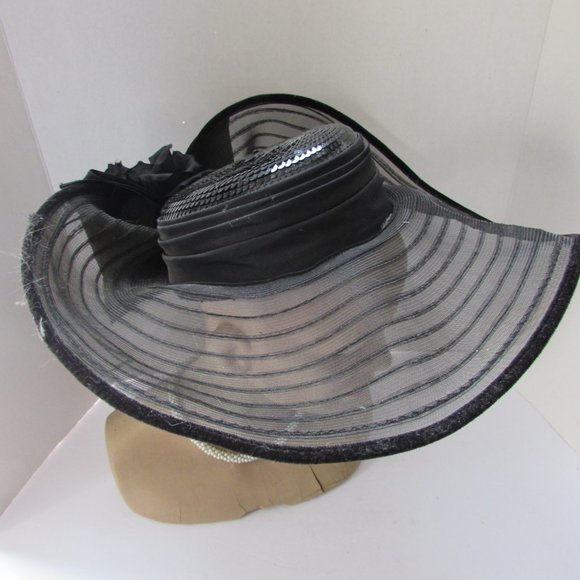 Whittal & Shon Hat in Black Straw Satin Bow main image 7